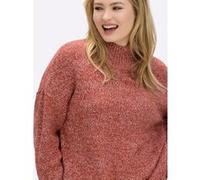 Stehkragenpullover SHEEGO "Pullover", Damen, Gr. 56/58, rostrot, meliert, 100% Polyacryl, meliert, Pullover Stehkragenpullover (68065016-56) rostrot, meliert