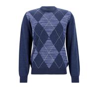 MAERZ Superwash Modern Fit Pullover blau, Gemustert