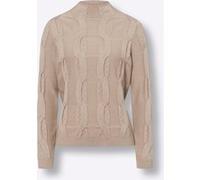Stehkragenpullover HEINE "Stehkragen-Pullover", Damen, Gr. 40, beige (sesam), 50% Viskose, 25% Polyester, 25% Polyamid, unifarben, Pullover Stehkragenpullover (30630514-40) sesam