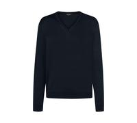 MAERZ Muenchen Herrenpullover V-Ausschnitt Merino Superwash uni schwarz Größe 56