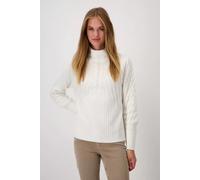 Gerippter Pullover mit Zopfmuster off-white - Gr. - 42