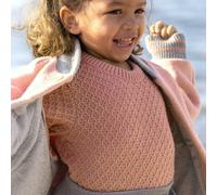 ARAN-PULLOVER Kinder - 100% Bio-Merino - atmungsaktiv & kuschelig warm - unisex Gr. 86 - 140 - nachhaltig & fair - ideal für kalte Tage dank fluffigem Strick - made in Germany | Softpink Gr. 110-116