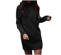 Pulloverkleid Damen Winter,Sweatkleid Damen Langarm Winterkleid Elegant Hoodie Mini Kleider Sexy Kurz Pullover Kleid Oversize Sweatshirts Pulli Kleid Einfarbig Minikleid für Frauen Herbst