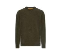 Camel Active Herrenpullover mit seitlichem Strick-Einsatz, recyceltem Material, Dark Olive, Gr. L