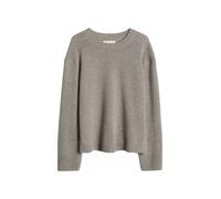 Strickpullover MARC O'POLO "aus flauschiger Lambswool", Damen, Gr. M, stone taupe melange, Obermaterial: 100% Schurwolle, unifarben, Rundhals, Pullover Strickpullover (52906210-M) stone taupe melange
