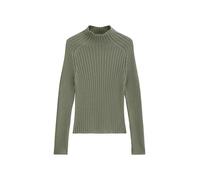 Stehkragenpullover MARC O'POLO "aus Heavy Weight Cotton", Damen, Gr. L, grün (smooth sage), Obermaterial: 100% Baumwolle, unifarben, Pullover Stehkragenpullover (25018444-L) smooth sage