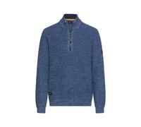 camel active Herren Strick-Troyer in melierter Optik | Pullover mit kurzem Reißverschluss und Stehkragen im Regular Fit - stabile Passform - pflegeleicht