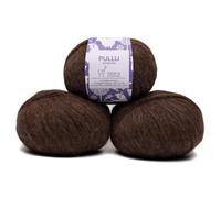 Pullu Baby-Alpaka-Merinowolle, Set mit 3 Knäueln (150 Gramm), Kammgewicht, direkt aus Peru, himmlisch weich und perfekt zum Stricken und Häkeln (Mokka)