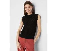 Pullunder BONPRIX, Damen, Gr. 52/54 (XXL), schwarz, Strick, Obermaterial: 50% Baumwolle, 50% Polyacryl, unifarben, schmal hüftlang, Rundhals, gewellter Abschluss, Pullover Pullunder, aus Baumwolle und