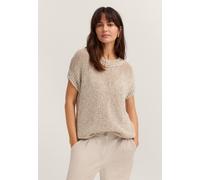 Pullunder BUGATTI, Damen, Gr. S, 50, beige, Sweatware, 48% Leinen, 35% Baumwolle, 17% Polyamid, unifarben, regular fit, Rundhals, Pullover Pullunder, aus Leinen-Baumwoll-Mix mit Rundhals (60667637-S) 