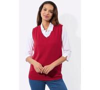 Pullunder CASUAL LOOKS "Pullunder", Damen, Gr. 36, rot, 100% Baumwolle, unifarben, Pullover Pullunder (67990667-36) rot