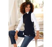 Pullunder CASUAL LOOKS "Pullunder", Damen, Gr. 38, blau (nachtblau), 50% Baumwolle, 50% Polyacryl, unifarben, Pullover Pullunder (85225830-38) nachtblau