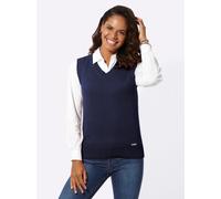 Pullunder CASUAL LOOKS "Pullunder", Damen, Gr. 40, blau (marine), 50% Baumwolle, 50% Polyacryl, unifarben, Pullover Pullunder (86170506-40) marine