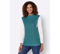 Pullunder CASUAL LOOKS "Pullunder", Damen, Gr. 40, blau (ozean), 50% Baumwolle, 50% Polyacryl, unifarben, Pullover Pullunder (62797514-40) ozean