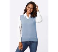 Pullunder CASUAL LOOKS "Pullunder", Damen, Gr. 44, blau (eisblau), 50% Baumwolle, 50% Polyacryl, unifarben, Pullover Pullunder (82225915-44) eisblau