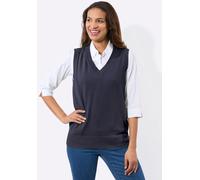 Pullunder CASUAL LOOKS "Pullunder", Damen, Gr. 46, blau (marine), 100% Baumwolle, unifarben, Pullover Pullunder (94651508-46) marine