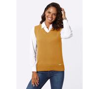 Pullunder CASUAL LOOKS "Pullunder", Damen, Gr. 52, gelb (maisgelb), 50% Baumwolle, 50% Polyacryl, unifarben, Pullover Pullunder (44567052-52) maisgelb