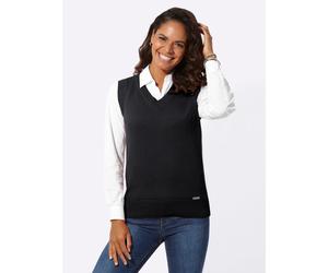 Pullunder CASUAL LOOKS "Pullunder", Damen, Gr. 54, schwarz, 50% Baumwolle, 50% Polyacryl, unifarben, Pullover Pullunder (49285823-54) schwarz