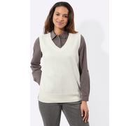 Pullunder CASUAL LOOKS "Pullunder", Damen, Gr. 54, weiß (ecru), 100% Baumwolle, unifarben, Pullover Pullunder (87861449-54) ecru