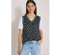 Pullunder CECIL, Damen, Gr. XL (44), grün (dried olive grün), Strick, Obermaterial: 39% Polyacryl, 35% Baumwolle, 15% Polyester, 11% Nylon, normal hüftbedeckend, V-Ausschnitt, Bündchen, Pullover Pullu