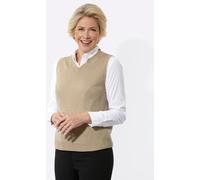 Pullunder CLASSIC "Pullunder", Damen, Gr. 54, beige (sand, goldfarben, meliert), 87% Polyacryl, 8% Polyester, 5% metallisierte Fasern, meliert, Pullover Pullunder (84335154-54) sand, goldfarben, melie
