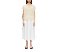 Pullunder COMMA, Damen, Gr. M, oat milk, Strick, Obermaterial: 57% Leinen, 27% Viskose, 16% Polyester, unifarben, lässig geschnitten hüftbedeckend, V-Ausschnitt, Bündchen, Pullover Pullunder, mit V-Au