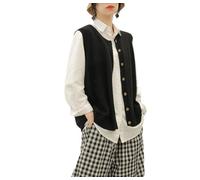 Pullunder Damen Ärmellos,Damen Strickwesten Casual Einfarbig Baumwolle Raute Jacquard Spleißen Rundhals Herbst Winter Lose Ärmellose Knöpfe Strickjacke Pullover Tank Top Cami Weste Bluse,Blau