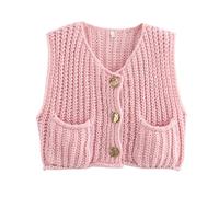 Pullunder Damen Ärmellos Strickjacke Elegant Strickpulli Damen Mit Tasche Strick Weste Casual Strickweste Pullover Frauen Mode Strickpullover Warm Dicker Winterpullover Kurz Sweater Vest