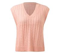 Pullunder Damen Ärmellos V Ausschnitt Strickweste Tank Top Weste Strick Casual Pullunder Sweater Weste Sweatshirt Herbst Freizeit Tops