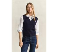 GANT Damen Zopfstrick Pullunder aus Lambswool (M) EVENING Blau