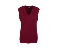 Pullunder GOLDNER "Elegante Zopfstrickweste, V-Ausschnitt", Damen, Gr. 48, rot (dunkelrot), Obermaterial: 50% Baumwolle CO. 50% Polyacryl PAN., V-Ausschnitt, Sonstiges, Pullover Pullunder, Tolles Komb