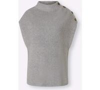 Pullunder HEINE "Pullunder", Damen, Gr. 42, grau (grau, meliert), 100% Baumwolle, meliert, unifarben, Pullover Pullunder (50539219-42) grau, meliert
