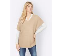 Pullunder HEINE "Pullunder", Damen, Gr. 44, beige (elfenbein), 100% Polyacryl, unifarben, Pullover Pullunder (14258107-44) elfenbein