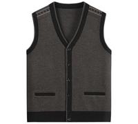 Pullunder Herren Strickpullover Ärmellos Pullover Strickweste Herbstmode Für Männer Ärmellose Weste Wolle V Ausschnitt Wollweste Vest Krageneinsatz Argyle Herrenwesten Gilet Khaki 130