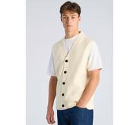 Pullunder LINDBERGH "Pullunder Relaxed Fit", Herren, Gr. L, pearl weiß, Obermaterial: 80% Baumwolle, 20% Polyester, unifarben, V-Ausschnitt, Pullover Pullunder (48313153-L) pearl weiß