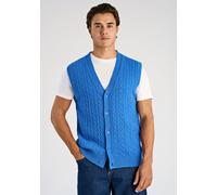 Pullunder LINDBERGH "Pullunder Relaxed Fit", Herren, Gr. M, bright blau mel, Obermaterial: 80% Wolle, 20% Nylon, V-Ausschnitt, Pullover Pullunder (60451901-M) bright blau mel