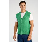 Pullunder LINDBERGH "Pullunder Relaxed Fit", Herren, Gr. M, bright grün mel, Obermaterial: 80% Wolle, 20% Nylon, V-Ausschnitt, Pullover Pullunder (16887313-M) bright grün mel