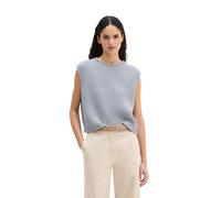 Rundhalspullover MARC O'POLO "aus weichem Bio-Baumwolle-Mix", Damen, Gr. M, grau horizon, Obermaterial: 74% Baumwolle, 26% Polyester, unifarben, Rundhals, Pullover Rundhalspullover (38257965-M) grau h