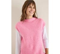 Cecil Damen Pullunder mit Strickdetail Rundhals Rosa XXL