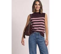 Pullunder STREET ONE, Damen, Gr. 46, rustic rouge meliert, Feinstrick;Stoff, 30% Polyester, 27% Polyacryl, 23% Polyamid, 20% Viskose, gestreift, normal normal, hoch geschlossener Ausschnitt, abgestepp