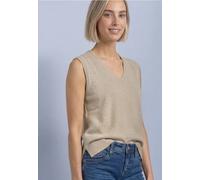 Pullunder STREET ONE, Damen, Gr. 46, light sepia sand meliert, Stoff, 30% Polyester, 27% Polyacryl, 23% Polyamid, 20% Viskose, unifarben, comfort fit normal, V-Ausschnitt, normaler Saum, Pullover Pull