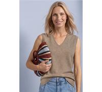 Pullunder STREET ONE, Damen, Gr. 42, sanded amber meliert, Stoff, 30% Polyester, 27% Polyacryl, 23% Polyamid, 20% Viskose, unifarben, comfort fit normal, V-Ausschnitt, normaler Saum, Pullover Pullunde