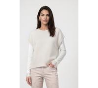 Pullunder MONARI "Pullunder Lurex", Damen, Gr. 40, beige (creamweiß), Strick, Obermaterial: 43% Polyacryl, 39% Viskose, 8% Polyester, 4% Polyamid, 4% metallisierte Fasern, 2% sonstige Fasern, unifarbe