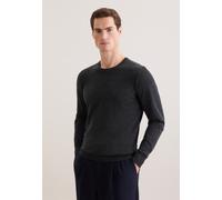 Pullunder SEIDENSTICKER "Schwarze Rose", Herren, Gr. L, grau (anthra mélange), 100% Wolle, unifarben, regular fit, Rundhals, Pullover Pullunder, 1/1 Rundhals Uni (85202853-L) anthra mélange