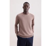 Pullunder SEIDENSTICKER "Schwarze Rose", Herren, Gr. L, pecan, 100% Wolle, unifarben, regular fit, Rundhals, Pullover Pullunder, 1/1 Rundhals Uni (36455455-L) pecan