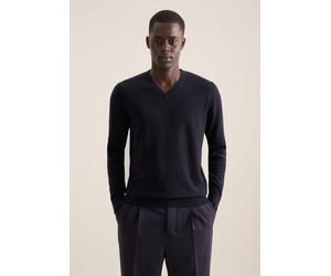 Pullunder SEIDENSTICKER "Schwarze Rose", Herren, Gr. XXL, dunkelblau, 100% Wolle, unifarben, regular fit, V-Ausschnitt, Pullover Pullunder, 1/1 V-Neck Uni (44861205-XXL) dunkelblau