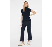 Pullunder SENSES.THE LABEL, Damen, Gr. M/L, blau, Rippstrick, Material: 100% Baumwolle, Strukturmuster, regular fit normal, Rundhals, weit normaler Saum, Pullover Pullunder, aus Baumwolle (18556901-ML