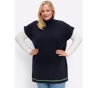 Pullunder SHEEGO "Pullunder", Damen, Gr. 56/58, tiefblau, 50% Viskose, 25% Polyester, 25% Polyamid, unifarben, Pullover Pullunder (39911439-56) tiefblau