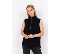 Pullunder SOYACONCEPT "SC-JULIA 8", Damen, Gr. XL, schwarz, Rippstrick, Obermaterial: 50% Baumwolle, 50% Polyamid, unifarben, hüftlang, Rundhals, Pullover Pullunder, Materialmix (23303348-XL) schwarz