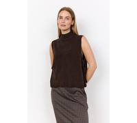 Pullunder SOYACONCEPT "SC-ORLEAN 16", Damen, Gr. XL, braun (chocolate plum melange), Strick, Obermaterial: 74% Polyamid, 24% Polyester, 2% Elasthan, meliert, normal, Rundhals, Pullover Pullunder, Mate